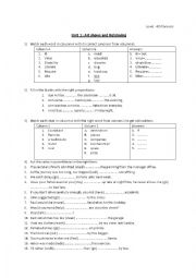 English Worksheet: CONSOLIDATION: UNIT1: ART SHOWS AND HOLIDAYING