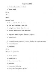 English Worksheet: Repaso Temario Primero ESO