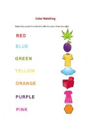 English Worksheet: Macthing Color