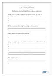 English Worksheet: past continuous litening activity