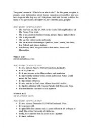 English Worksheet: Game - Who s he or she?