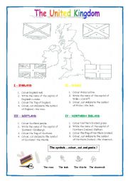 English Worksheet: The United Kingdom - D.I.Y map