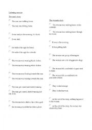 English Worksheet: Listening exercise - past continuous