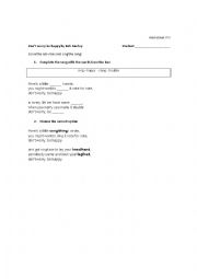 English Worksheet: Song - Dont worry be happy by Bob Marley - Activity