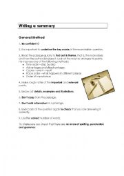 English Worksheet: Writing a Summary