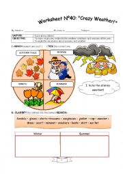 English Worksheet: WEATHER CONDITIONS