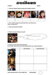 English Worksheet: The Goonies