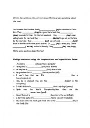 English Worksheet: simple past and comparatives