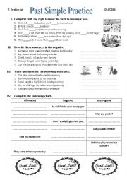 English Worksheet: Past Simple worksheet