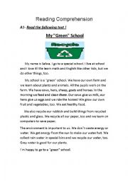 English Worksheet:  recycling