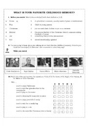 English Worksheet: Favorite childhood memories