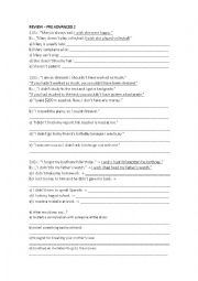 English Worksheet: Wishes and Regrets
