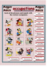 English Worksheet: occupations