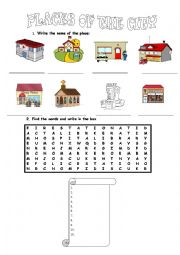 English Worksheet: places of the city