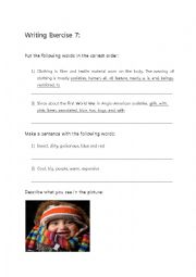 English Worksheet: writing exercise