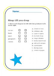 English Worksheet: Shop Until You Drop