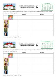 English Worksheet: The Murder Mystery Game (past continuous)