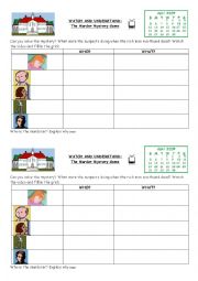 English Worksheet: The Murder Mystery Game (past continuous)