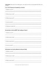 English Worksheet: sight, smell, taste, sound, touch