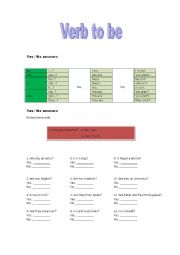 English Worksheet: Verb to be 