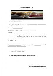 English Worksheet: CUTE COMMERCIAL