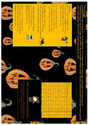 English Worksheet: Halloween - Poem and wordsearch