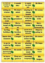 English Worksheet: verb patterns