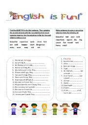 English Worksheet: Verb to be + adjective