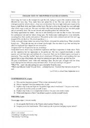 English Worksheet: Reading Comprehension on Bullying