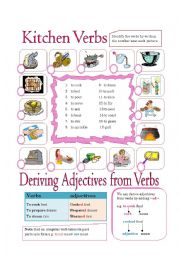 English Worksheet: KITCHEN VERBS