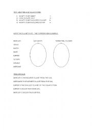 English Worksheet: WEATHER AND SOLAR SYSTEM