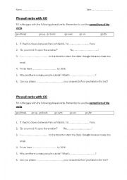 English Worksheet: Phrasal verbs with GO - fill in the gaps with Key