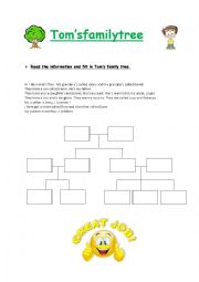 English Worksheet: Toms family tree 