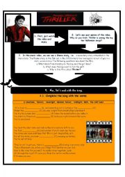 English Worksheet: Thriller by Michael Jackson