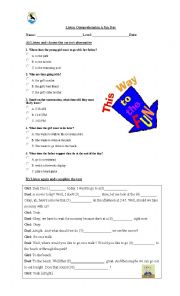 English Worksheet: listening 