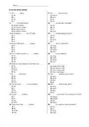 English Worksheet: Grammar