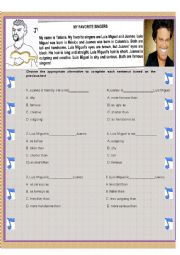 English Worksheet: Favorite singers-comparatives 