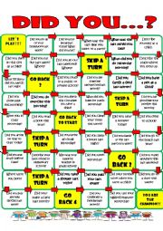 English Worksheet: Simple Past Board Game