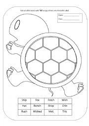 English Worksheet: sh words phonics cut out 