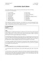 English Worksheet: Sport Idioms