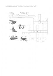 English Worksheet: Vertebrates crossword