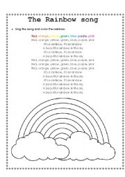 English Worksheet: The Rainbow song 