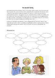 English Worksheet: The Sinclair family - family tree