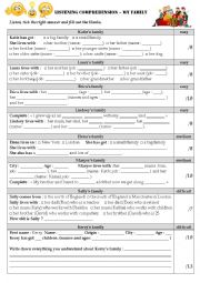 English Worksheet: My family! Listening Comprehension (8 files)