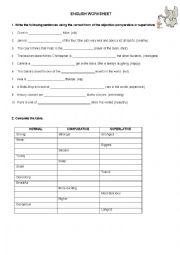 English Worksheet: Adjectives - degrees 2