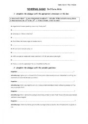 English Worksheet: 3rd level arts remedial tasks
