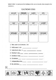 English Worksheet: celebrations