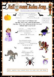 English Worksheet: Halloween Rules Song