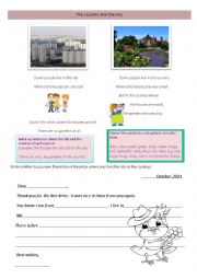 English Worksheet: The city and the country