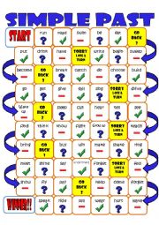 English Worksheet: Simple Past Board game
